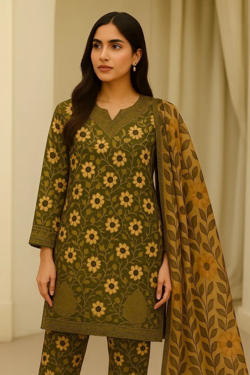 3 Piece Cotton Lawn Suit - Printed (Pret)