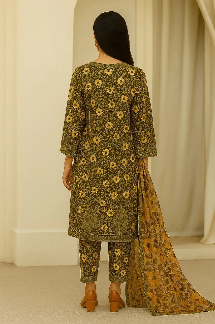 3 Piece Cotton Lawn Suit - Printed (Pret)