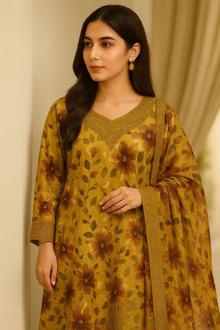 3 Piece Cotton Lawn Suit - Printed (Pret) AMP 04