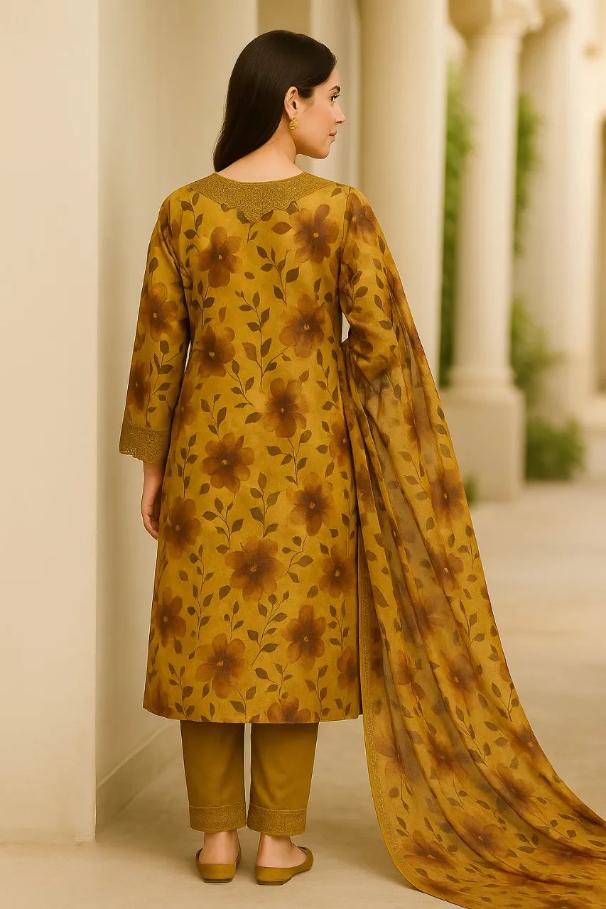 3 Piece Cotton Lawn Suit - Printed (Pret) AMP 04