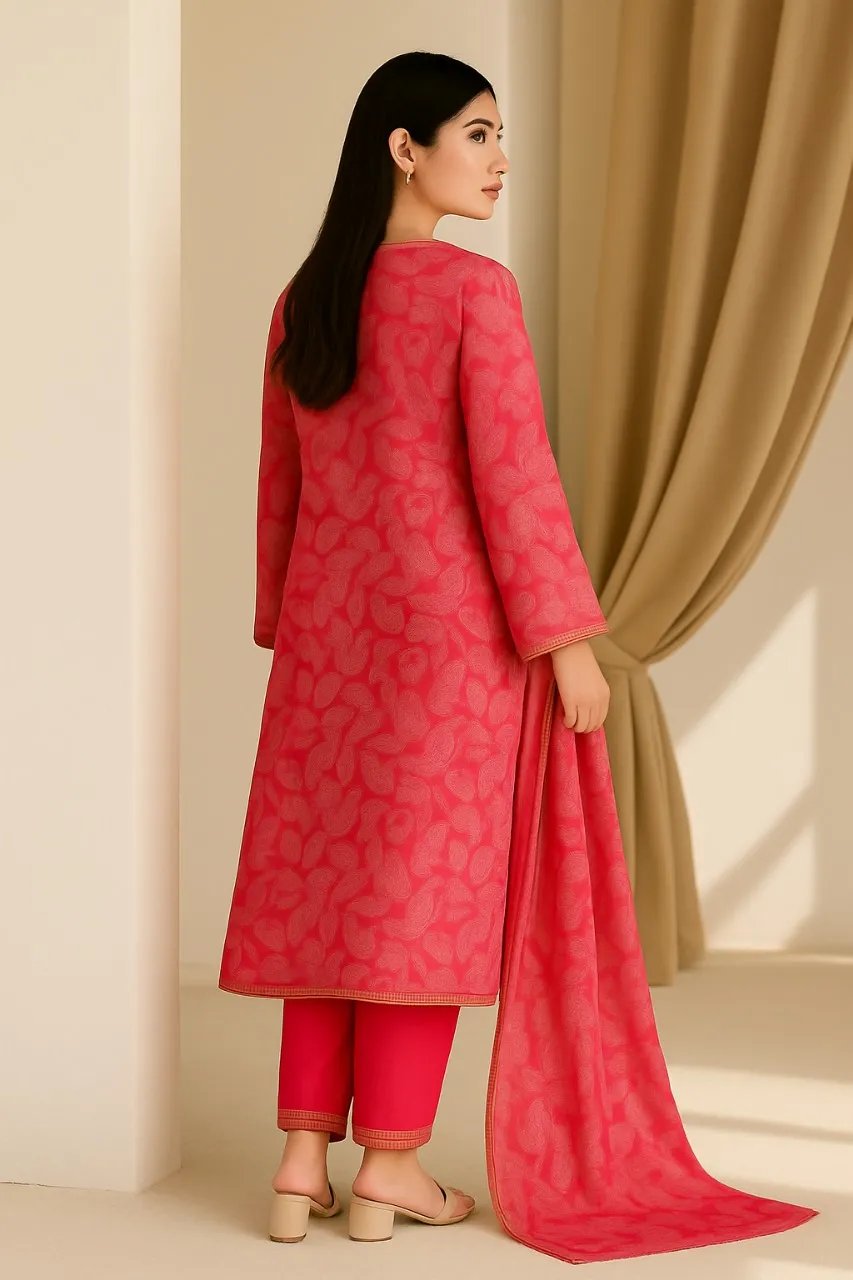 3 Piece Cotton Lawn Suit - Printed (Pret) AMP 06