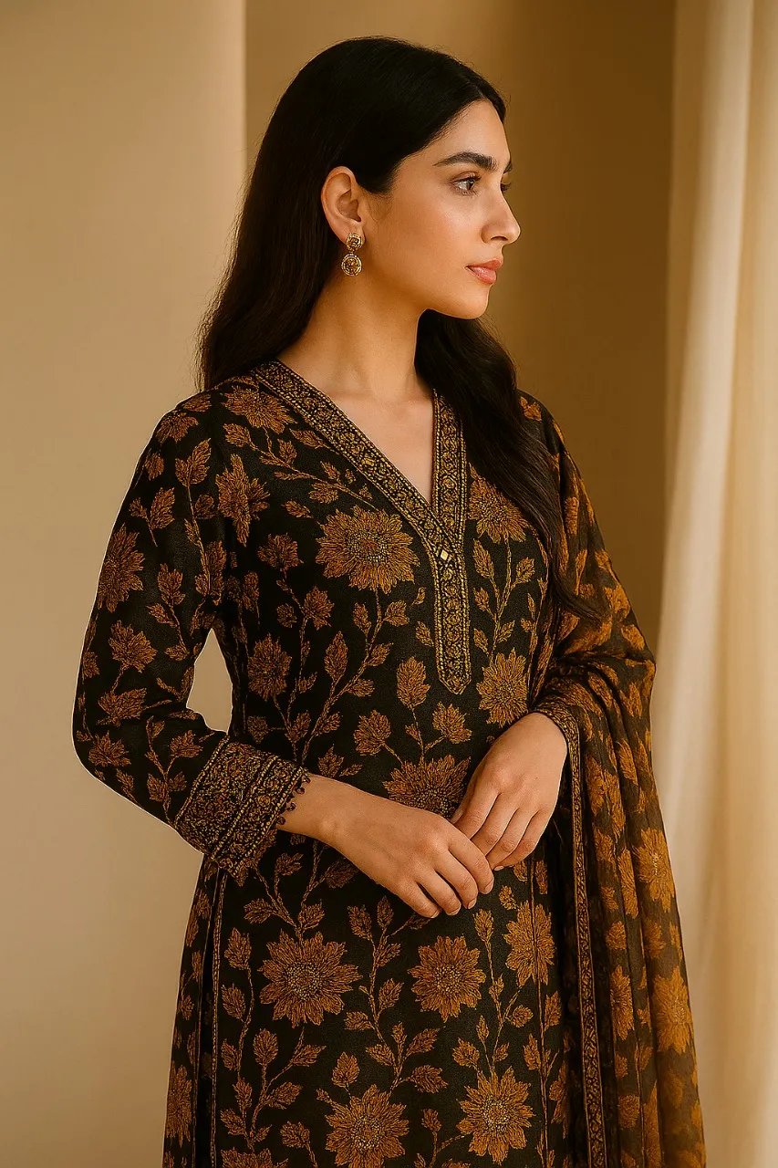 3 Piece Cotton Lawn Suit - Printed (Pret) AMP 05