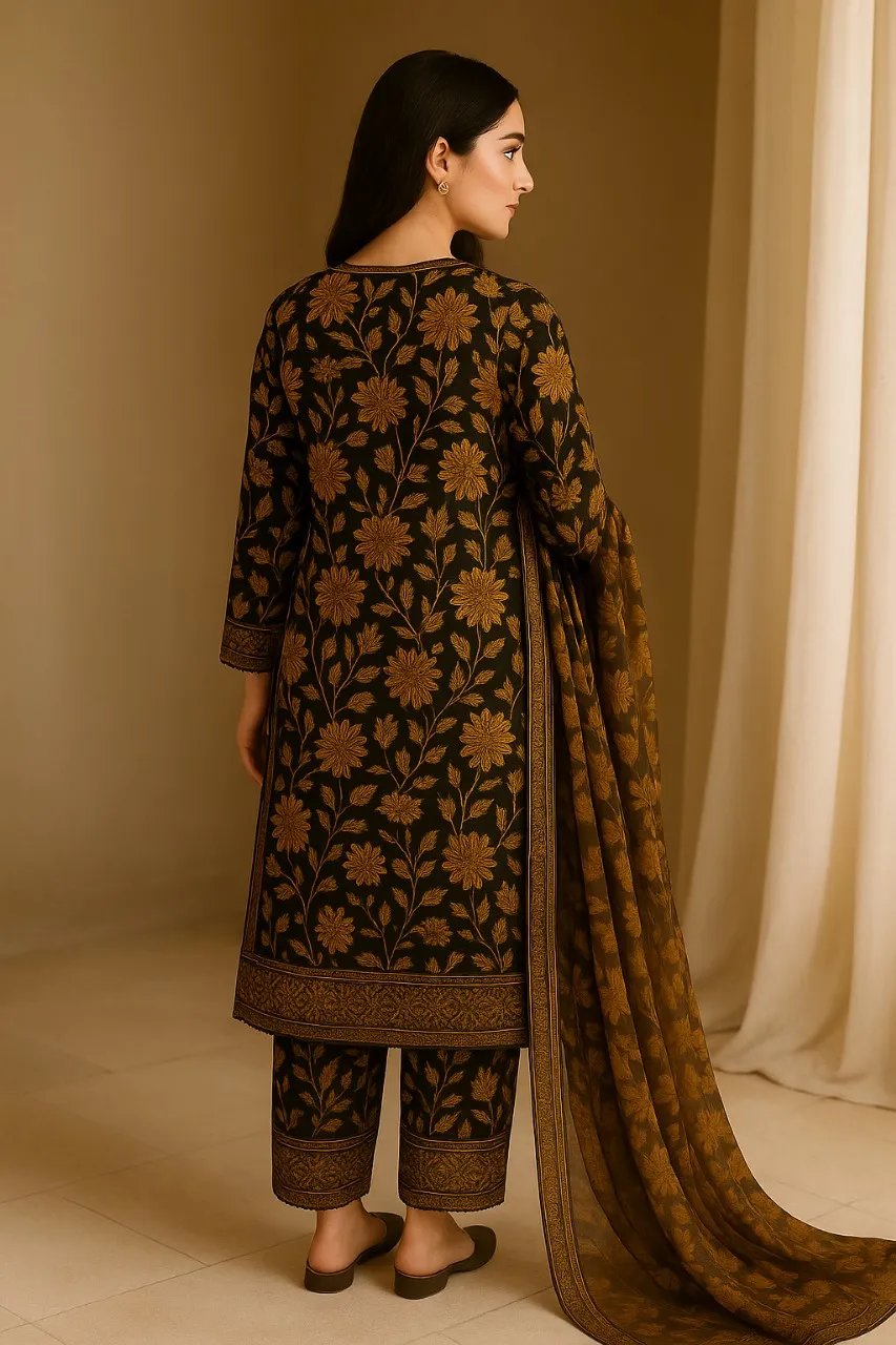 3 Piece Cotton Lawn Suit - Printed (Pret) AMP 05