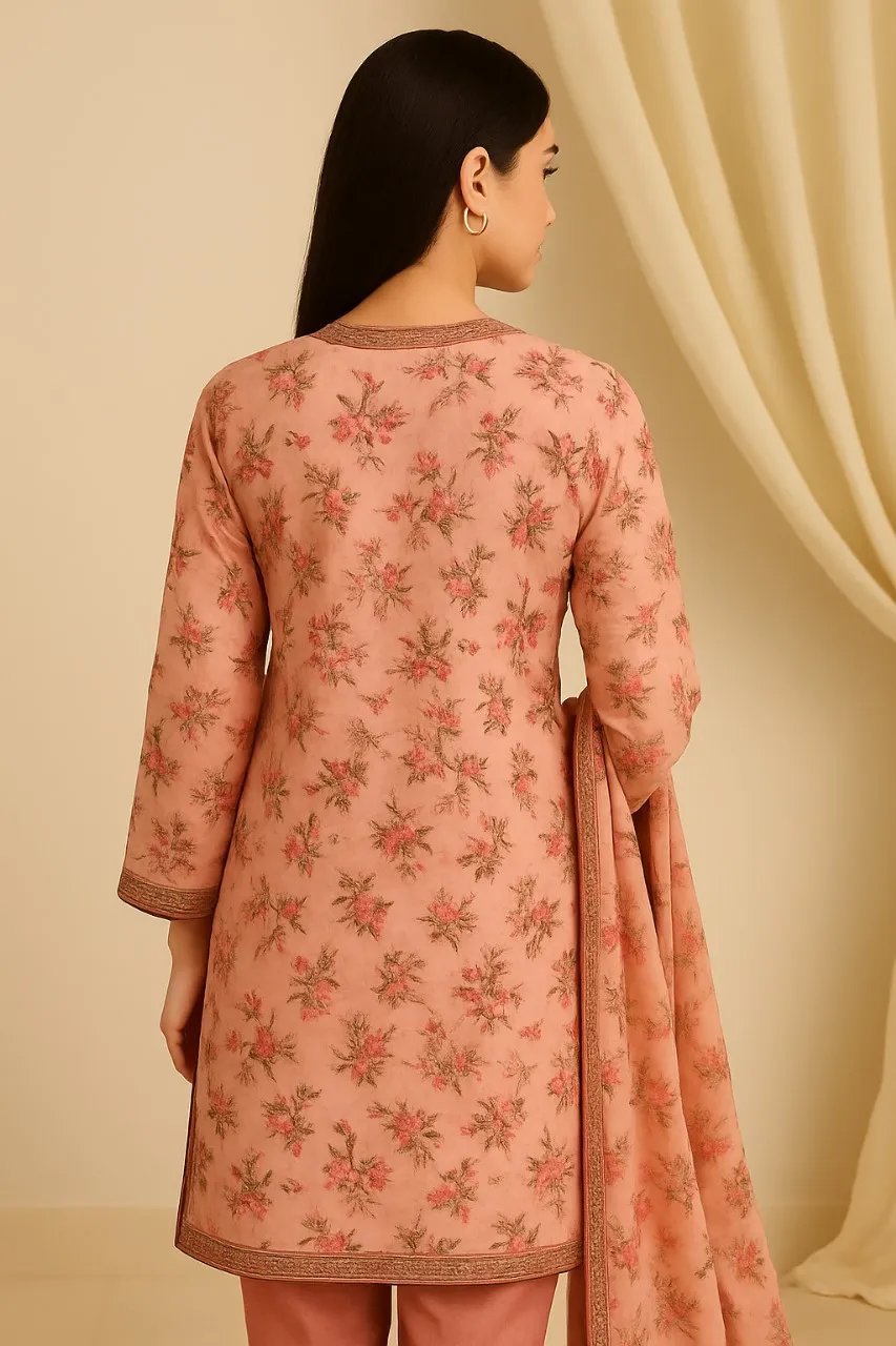 3 Piece Cotton Lawn Suit - Printed (Pret) AMP 07