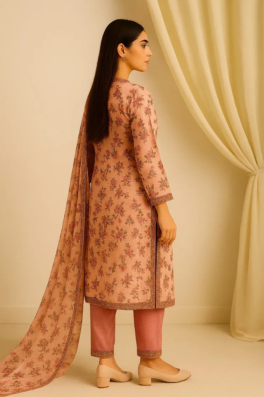 3 Piece Cotton Lawn Suit - Printed (Pret) AMP 07