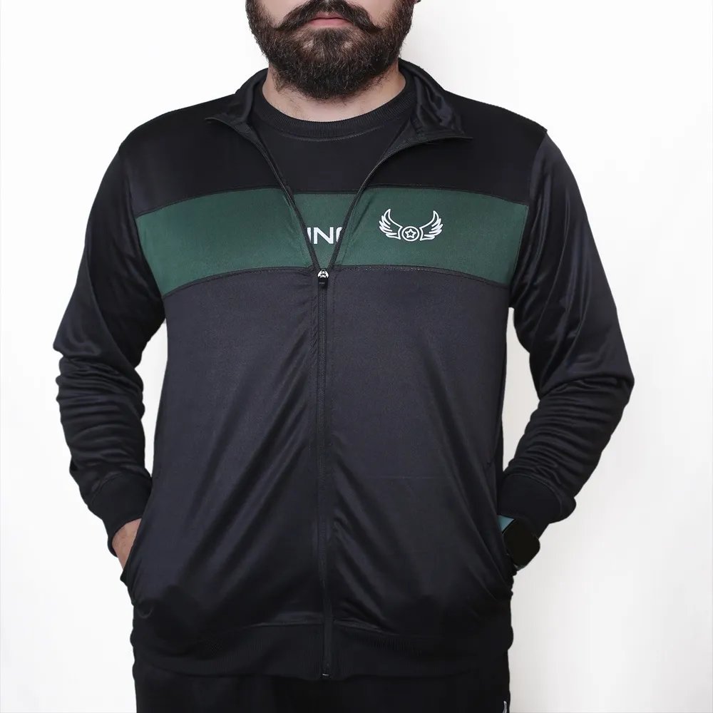 Green Black Sports Tracksuits