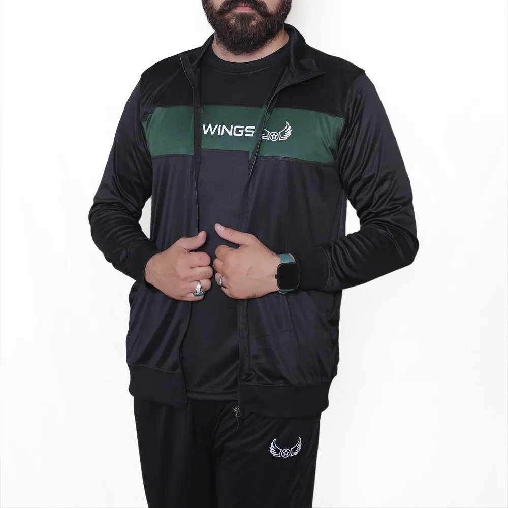 3in1 Green Black Sports Tracksuits