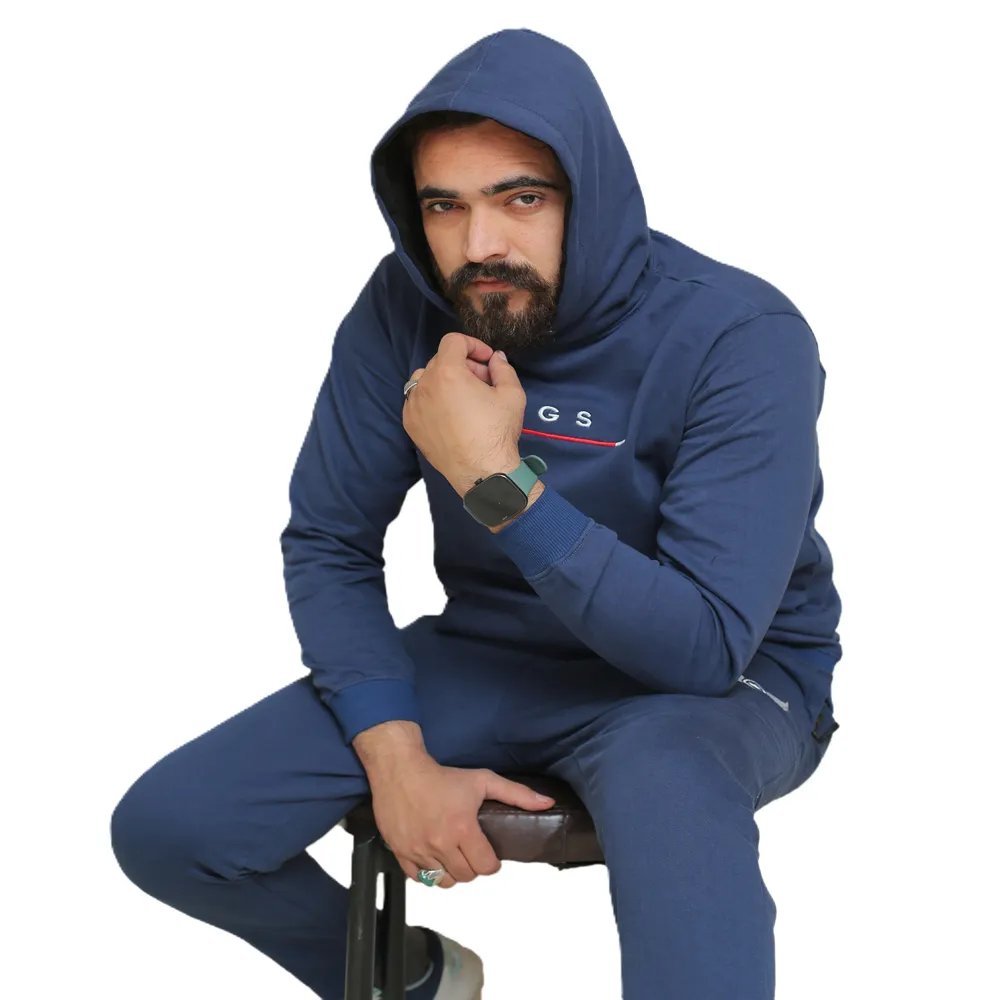 Winter Blue Hoodie Fleece Tracksuit