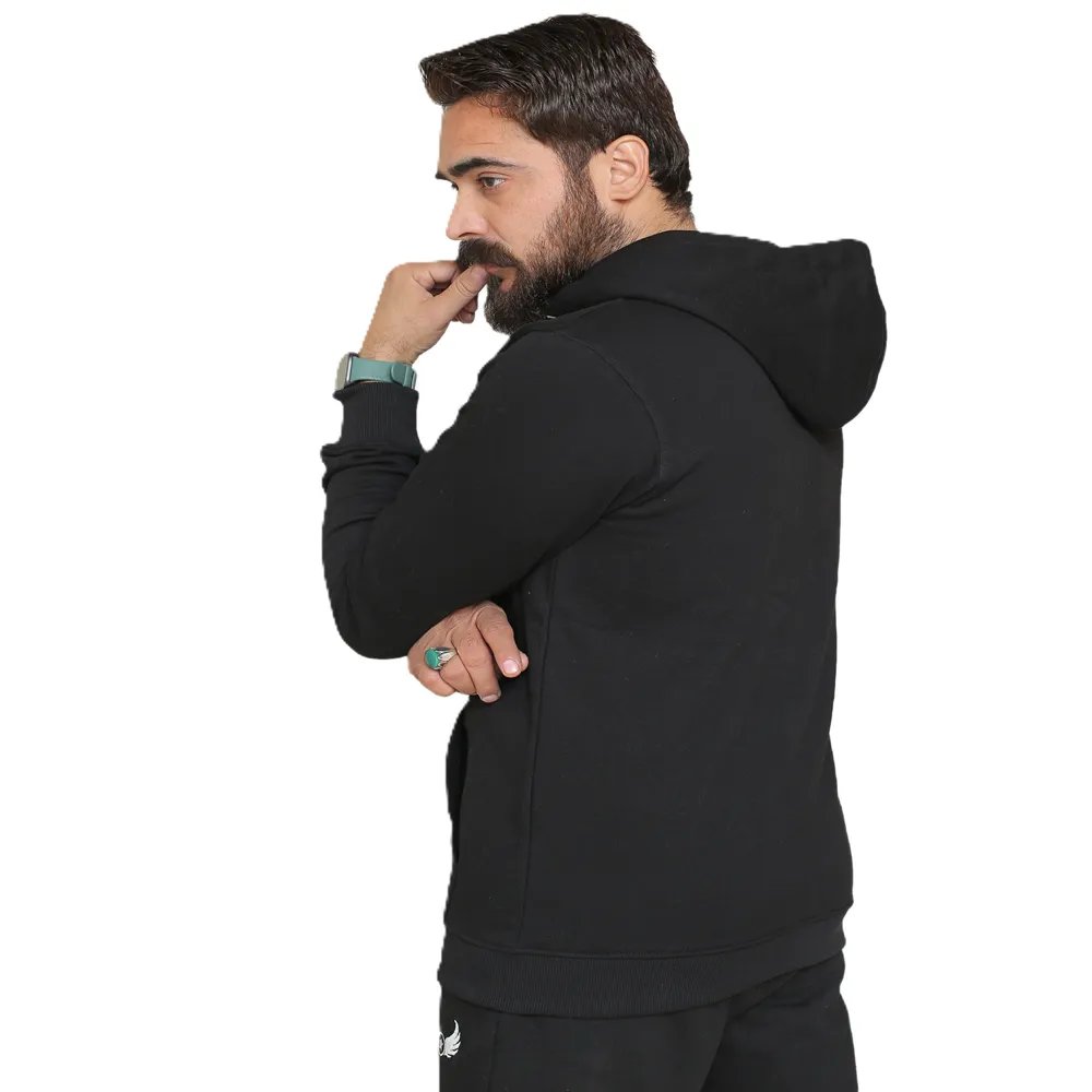Winter Black Zipper Fleece Tracksuit