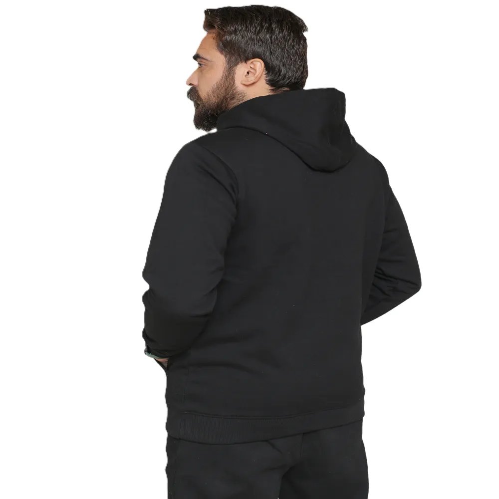 Winter Black Hoodie Fleece Tracksuit