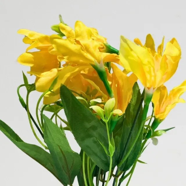 Artificial Yellow Lily Bloom Plant