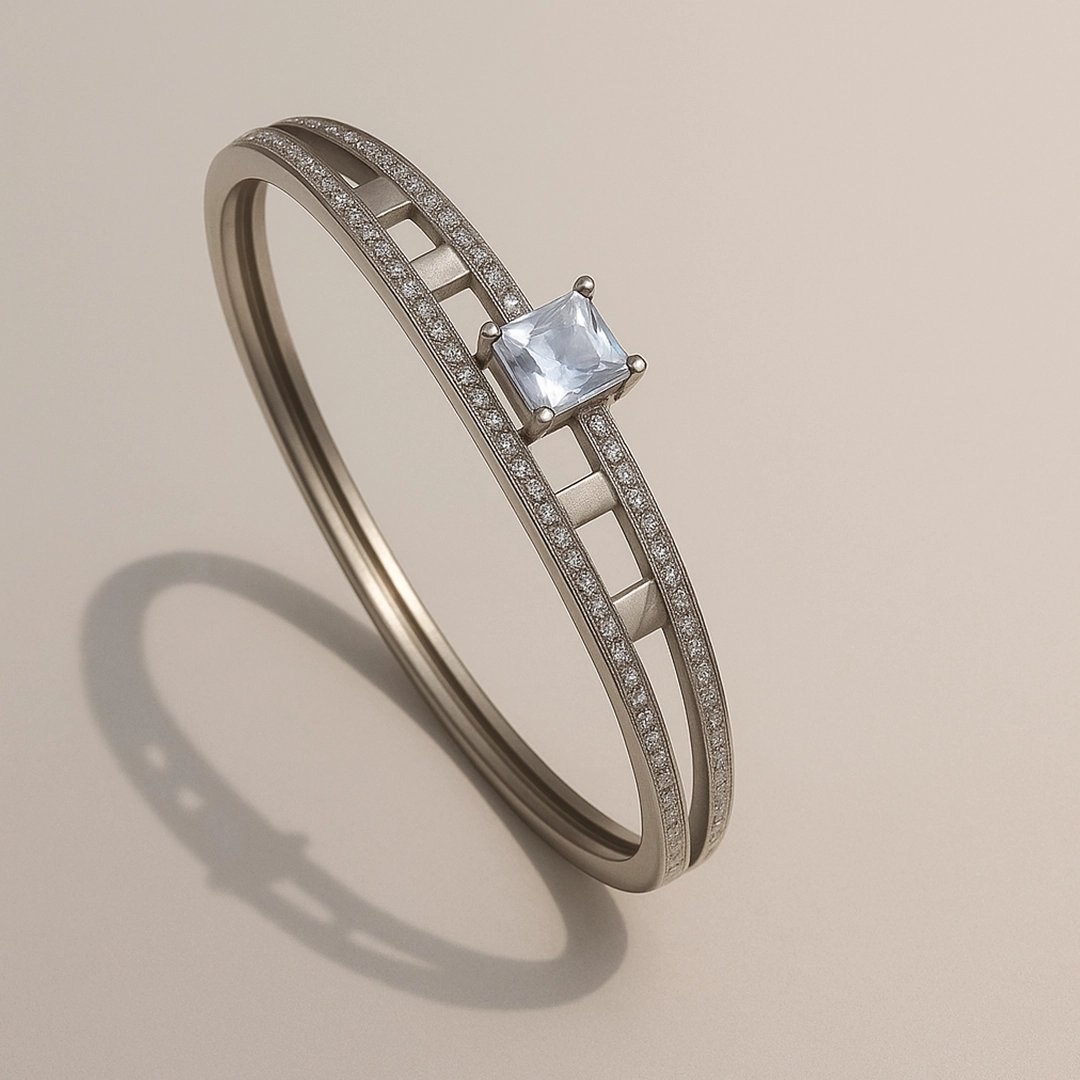 Crystal Crown Silver Bracelet