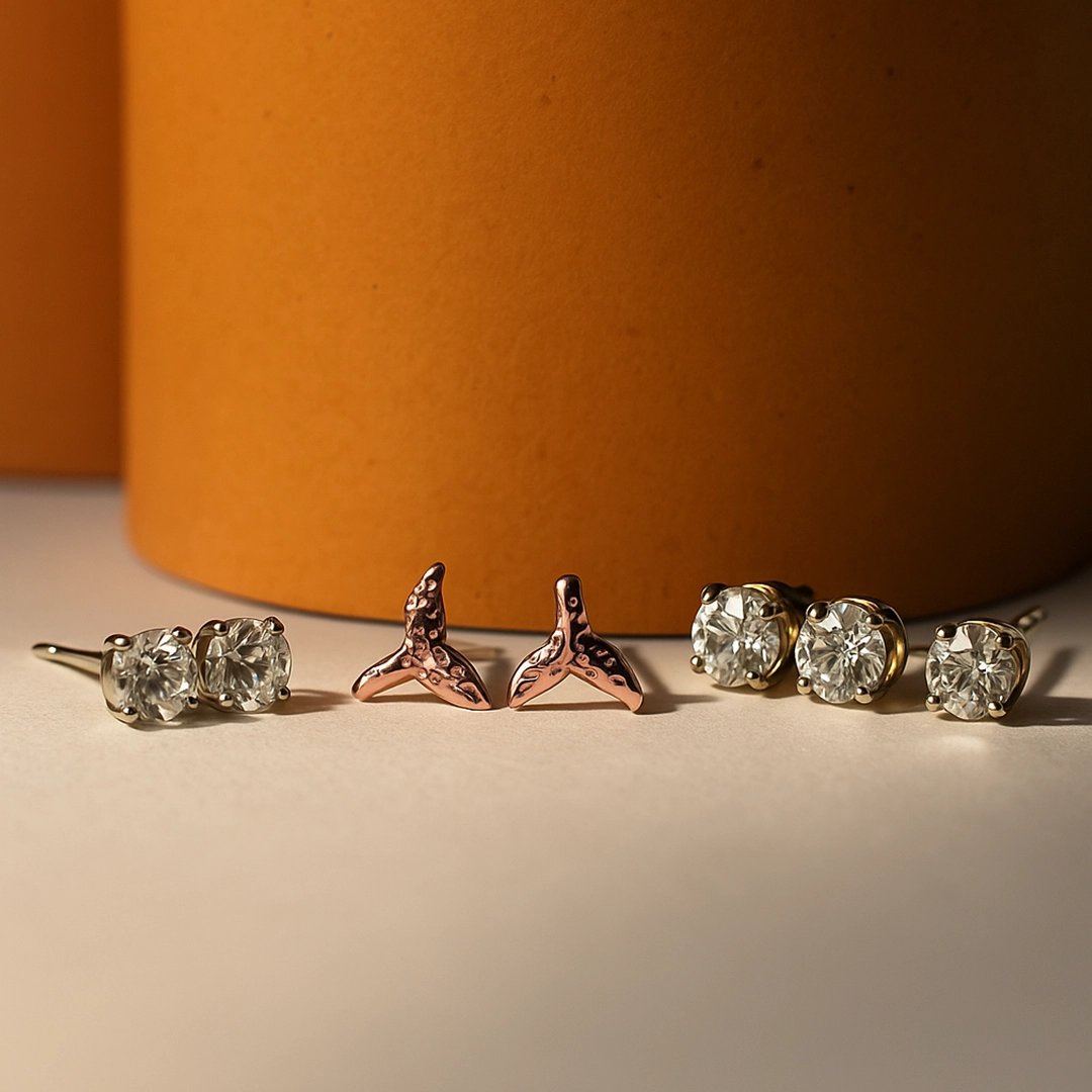 Shimmer & Charm Stud Earring Set (6 Pairs)