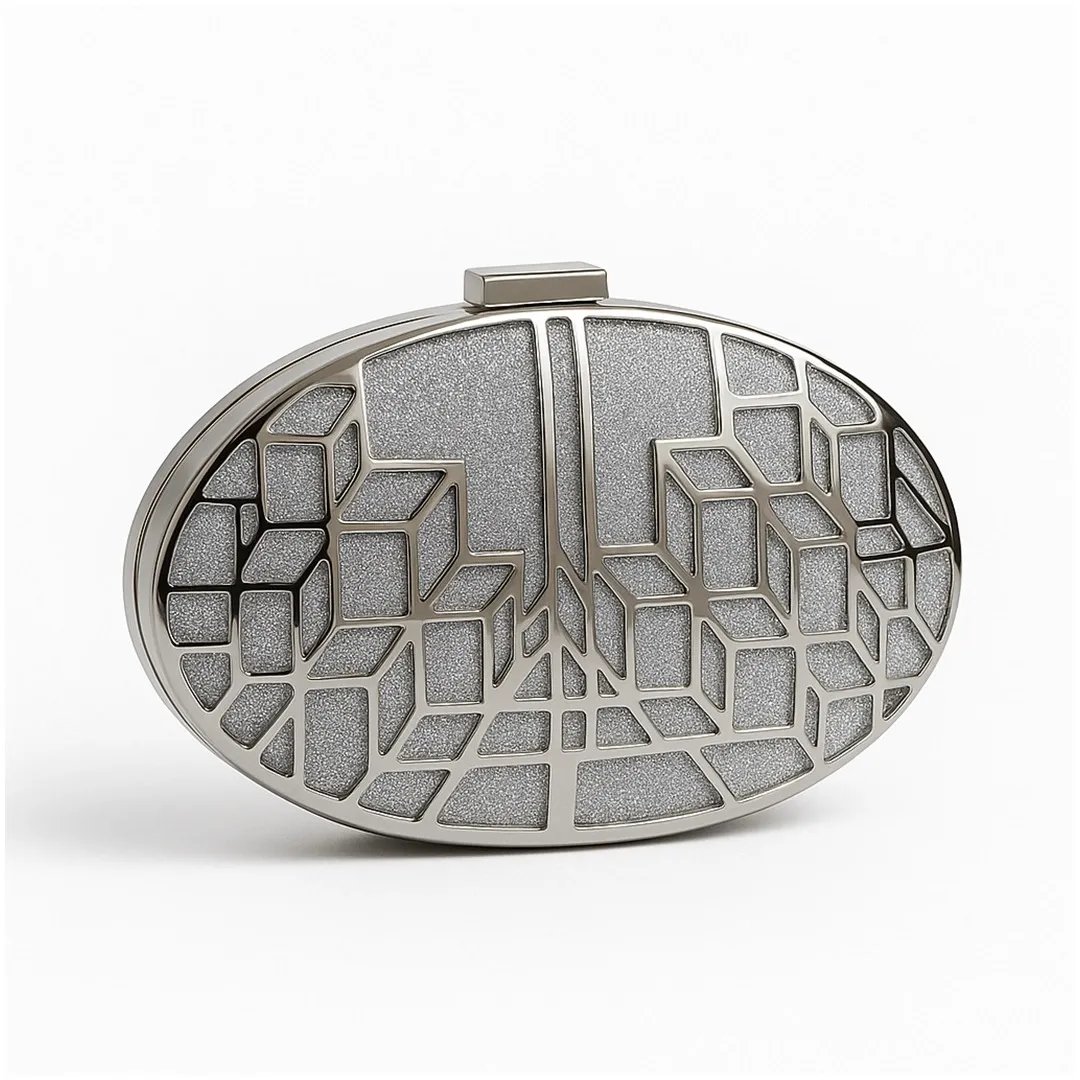 GeoLuxe Silver Clutch