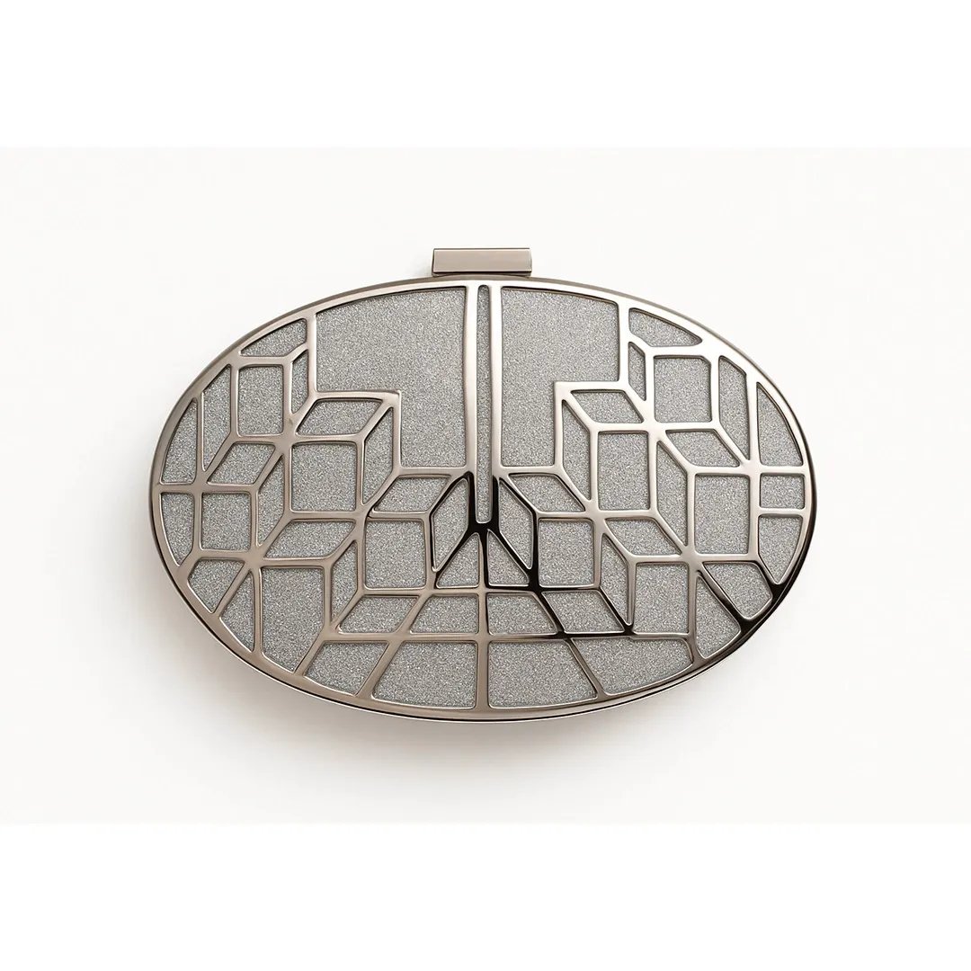 GeoLuxe Silver Clutch