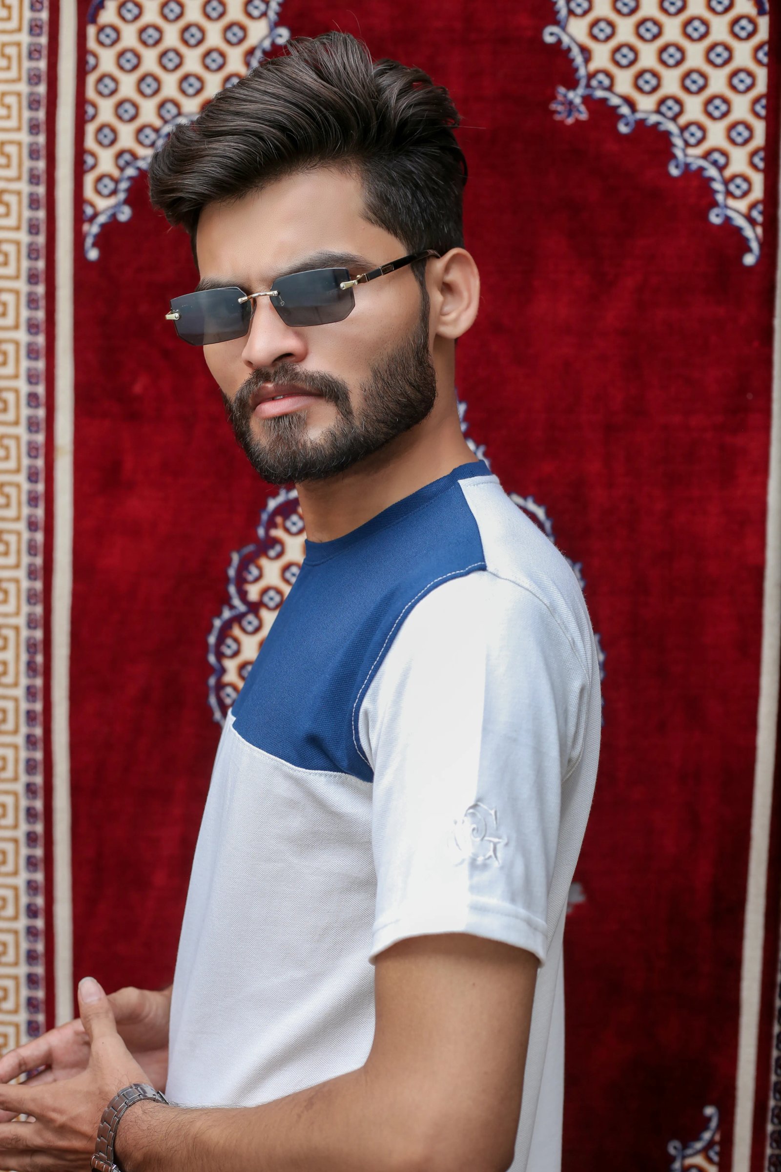 GLO-109 Navy Block Tee