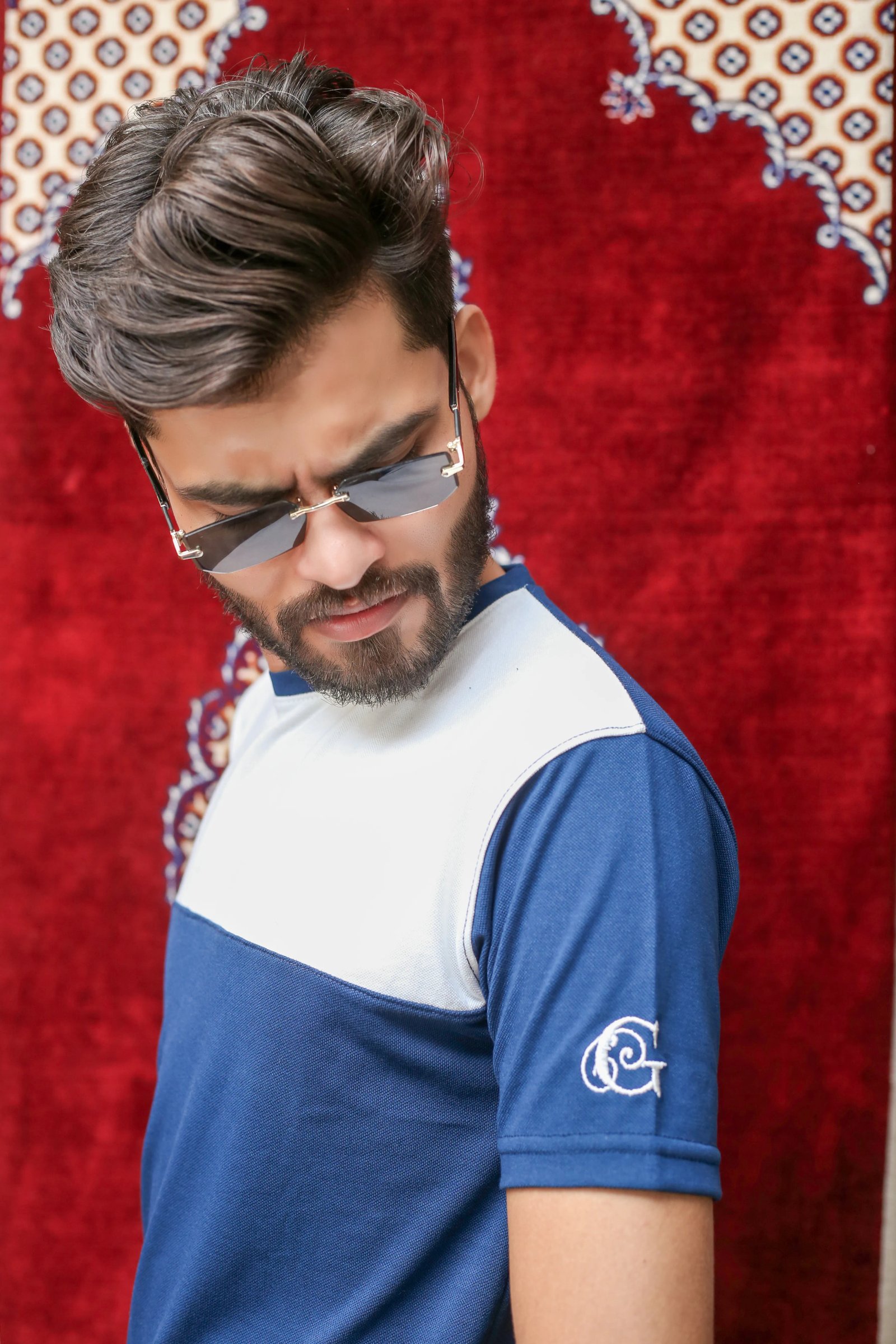 GLO-109 Navy Block Tee