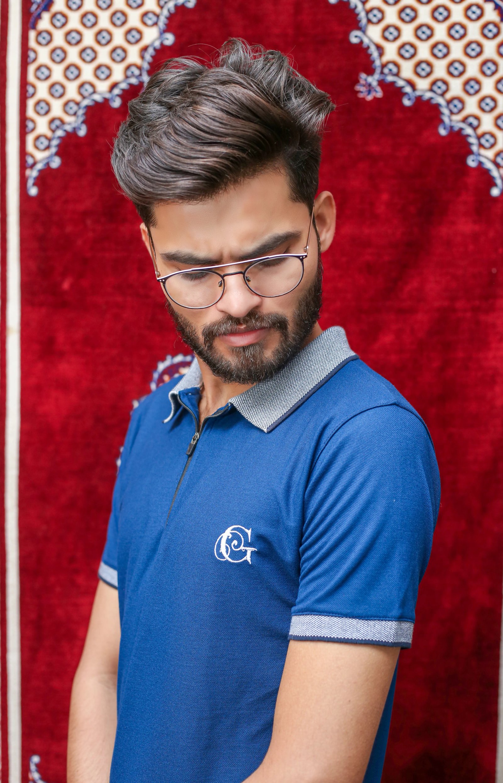 GLO-112 Navy Collar Fusion Polo