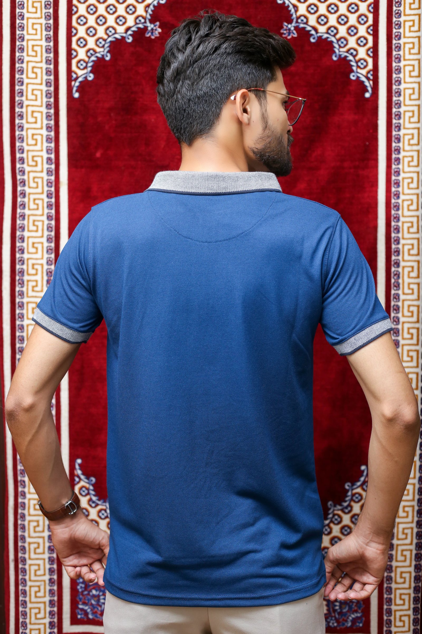 GLO-112 Navy Collar Fusion Polo