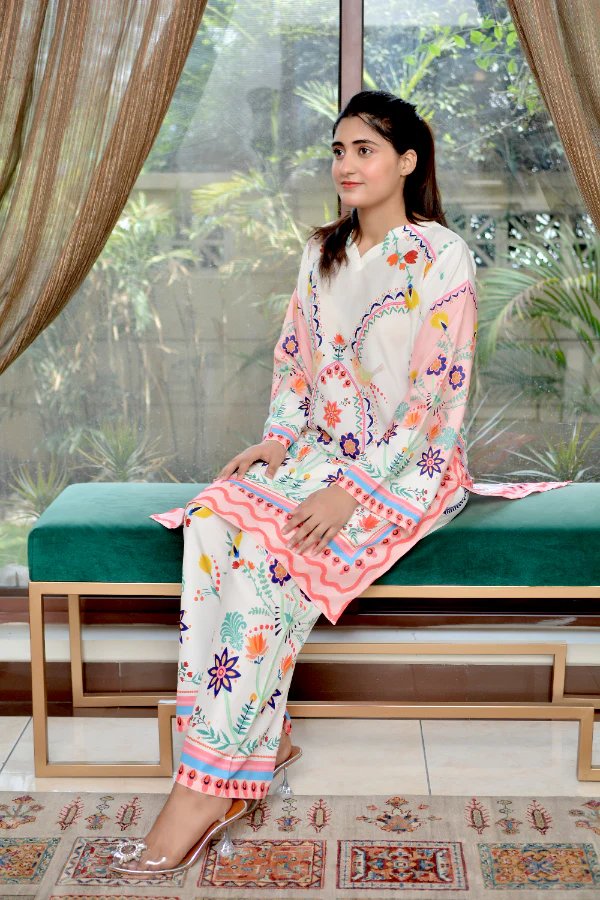 Co-Ord Set - White & Pink Floral