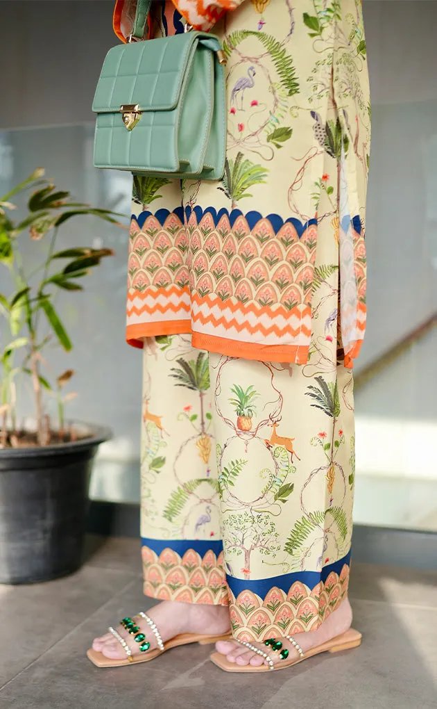 Co-Ord Set - Beige Multi-Print