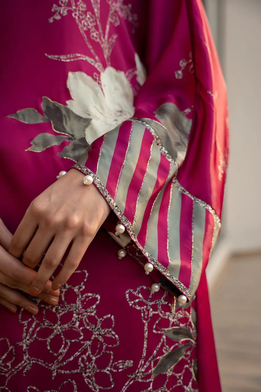 Co-Ord Set - Magenta Floral Printed