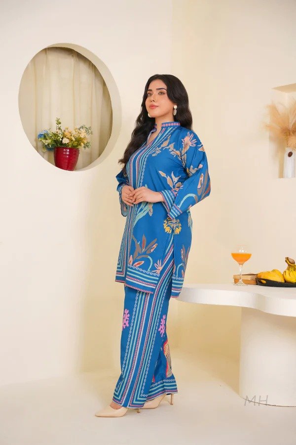 Co-Ord Set - Royal Blue Digital Printed