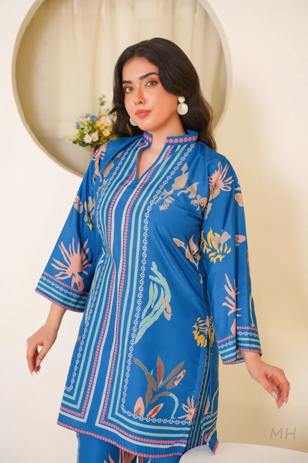 Co-Ord Set - Royal Blue Digital Printed