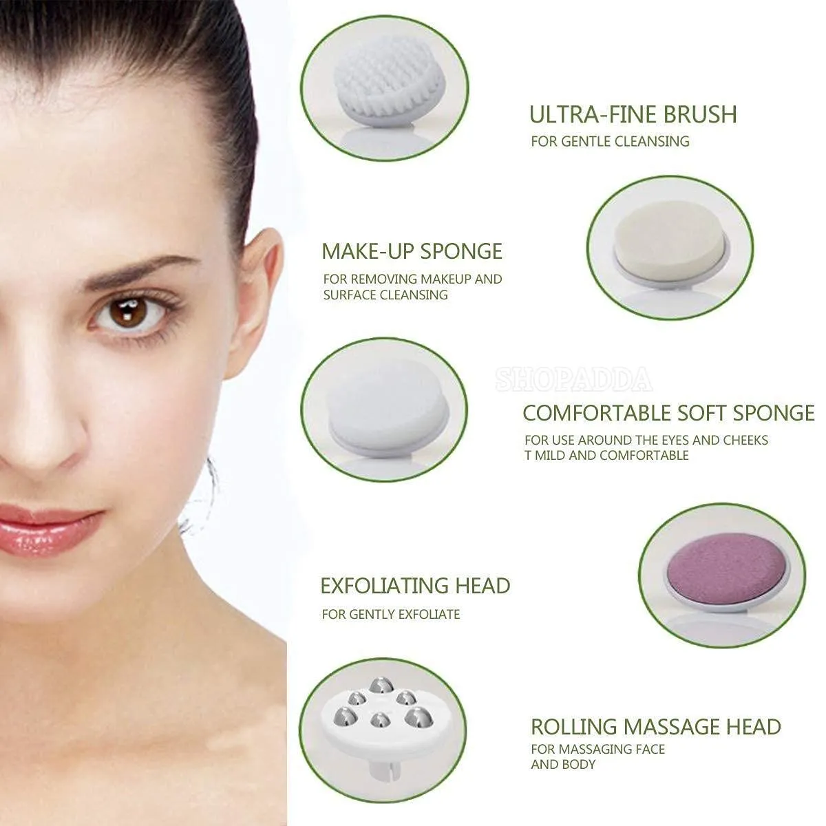Pacifair FacialKit Multifunctional Beauty Care Brush 5 in 1 Facial Cleaner Relief Face Massager