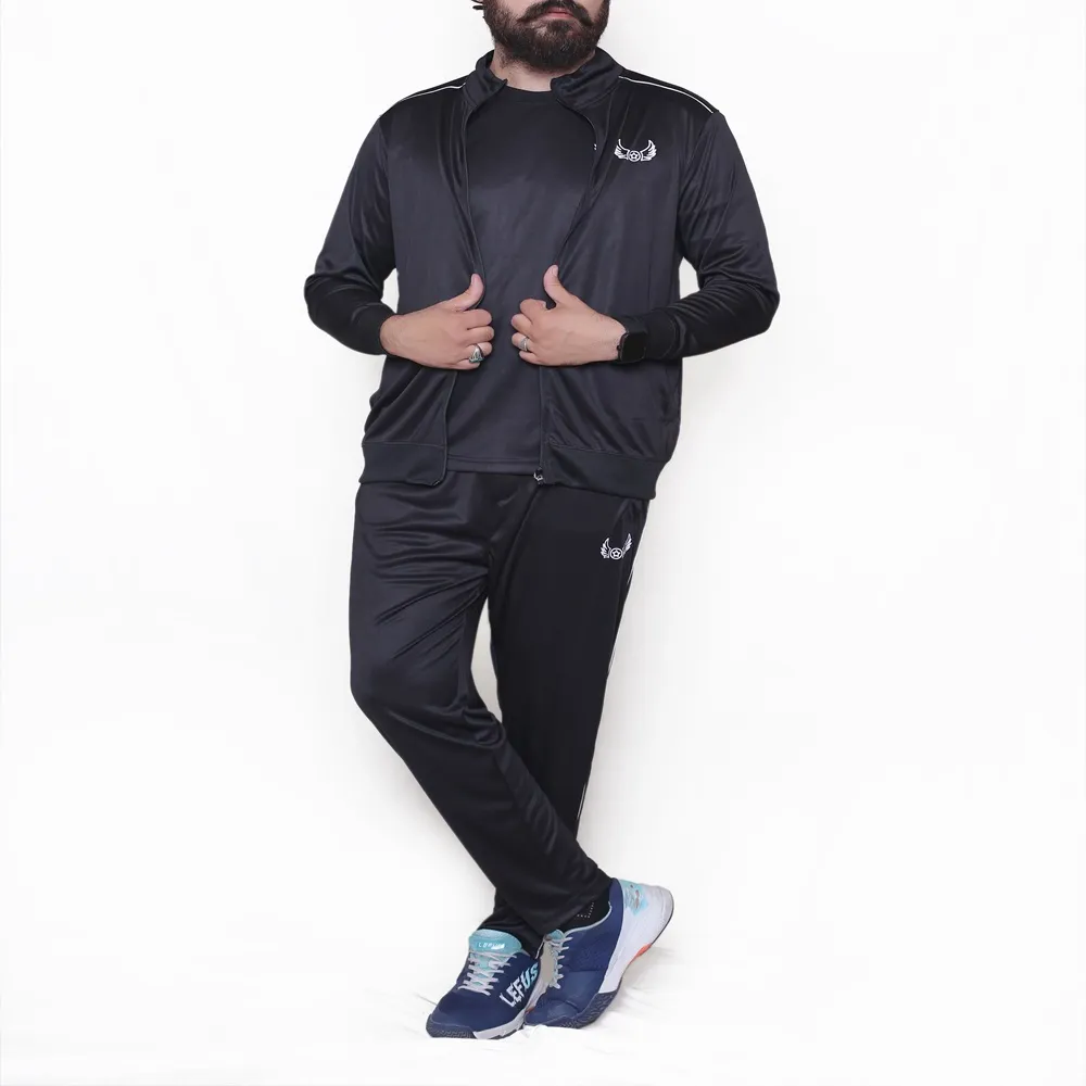 Black with white lining Sports Trouser for Men