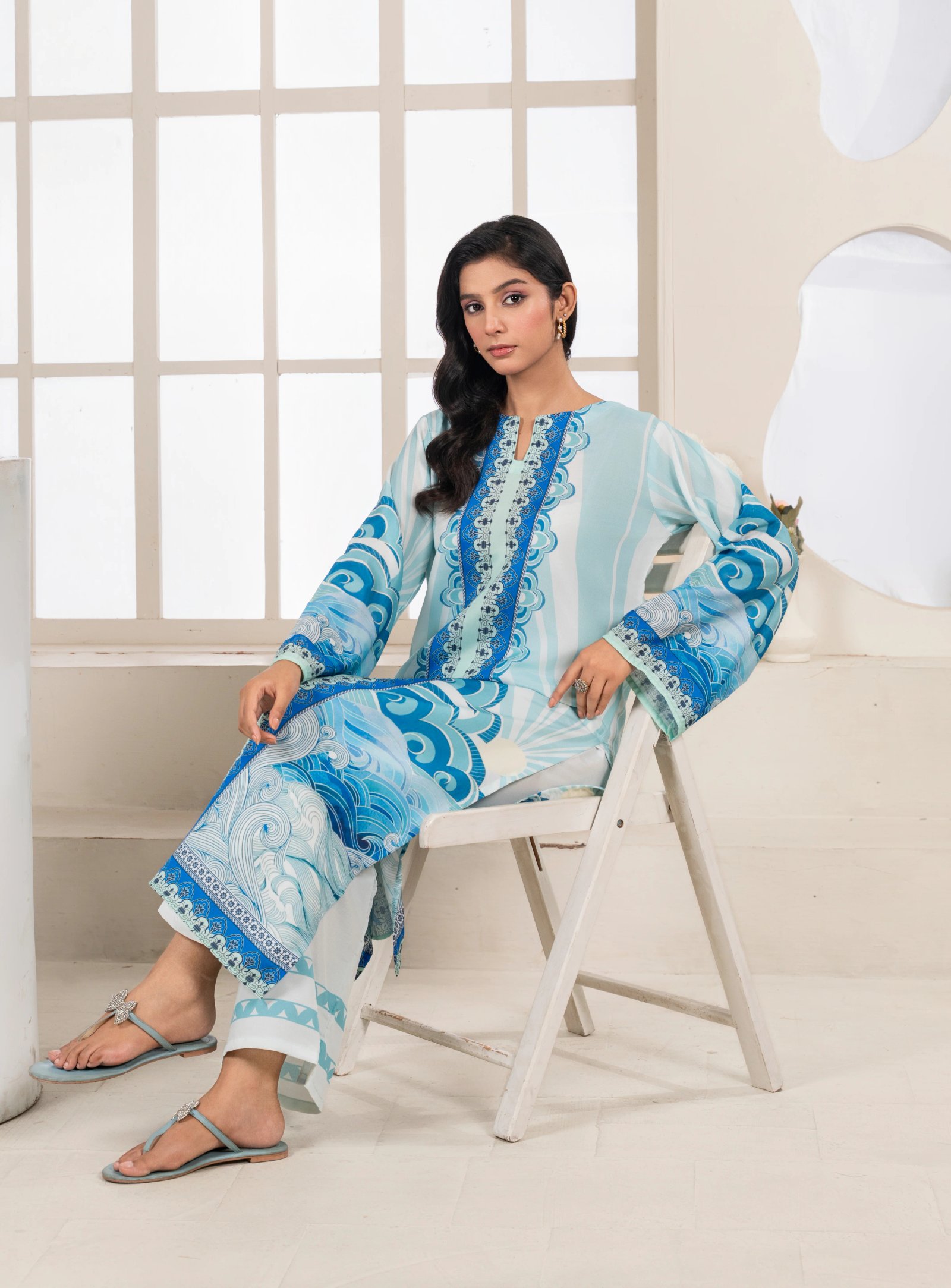 Co-Ord Set - Blue Printed